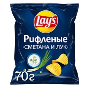 Чипсы Lay's рифленые Сметана и лук, 70г