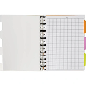 Бизнес-тетрадь 140л,кл,А5,SPIRAL BOOK Серый,евроспир,обл.пласт,раздел.84109