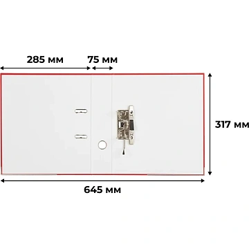 Папка-регистратор ATTACHE(ПВХ+бум)с мет.уголком,75мм,красная,ПБП1,карм.кор