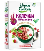Готовый завтрак Умные сладости Колечки амарантовые Земляника без сахара без глютена, 150г