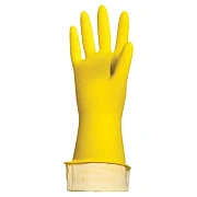 Перчатки МНОГОРАЗОВЫЕ латексные ЛЮБАША 'ЭКОНОМ', хлопчатобумажное напыление, размер 8-9, L (большой)