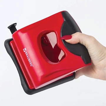 Дырокол BRAUBERG 'JET PRO', до 30 листов, красно-черный, 228601