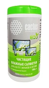 Салфетки Cactus CS-1001PE для экранов и оптики туба 100шт влажных
