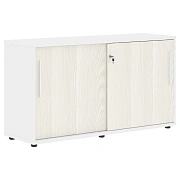 Шкаф низкий с дверьми купе ELC 1343 Ясень Траун/Белый/Белый 1346х430х750 EDIS