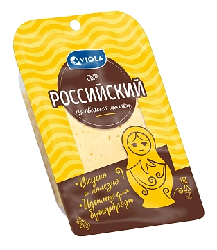Сыр Viola Российский полутвердый нарезка 50%, 120г