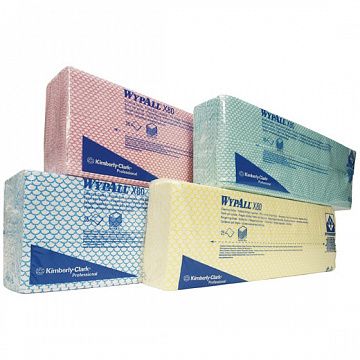 Протирочные салфетки Kimberly-Clark WypAll Х80 7565, листовые, 25шт, 1 слой, синие