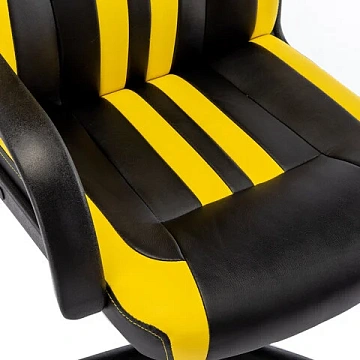 Кресло компьютерное BRABIX 'Stripe GM-202', экокожа, черное/желтое, 532510