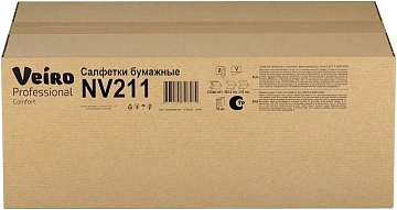 Диспенсерные салфетки Veiro Professional Comfort белые, 16.2х21см, 2 слоя, 220шт