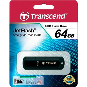Флеш-память Transcend JetFlash 350, 64Gb, USB 2.0, чер, TS64GJF350