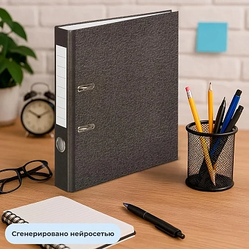 Папка-регистратор без мет.уг. 50мм мрам ч/б,уп.10шт,бум/бум,крам.к