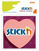 Блок для записей с клейким краем Stick'n Сердце, 70х70мм, 50 листов