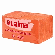 Салфетки бумажные 400 шт., 24х24 см, 'Big Pack', оранжевые, 100% целлюлоза, LAIMA, 114729