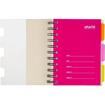Бизнес-тетрадь 140л,кл,А6,SPIRAL BOOK Розовый,евроспир,обл.пласт,разд.84117
