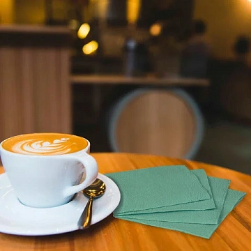 Салфетки бумажные 400 шт., 24х24 см, 'Big Pack', зелёные, 100% целлюлоза, LAIMA, 114728