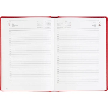 Ежедневник датированный 2026 А5+ VELVET красный 3-123/10