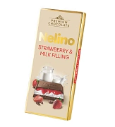 Шоколад Nelino Excellence молочный с клубникой и молочной начинкой, 85г
