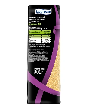 Сахар Мистраль тростниковый десертный нерафинированный, 900г
