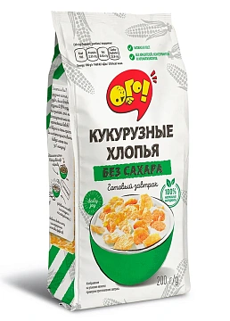 Хлопья Ого! кукурузные без сахара, 200г