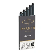 Картриджи чернильные PARKER 'Cartridge Quink', КОМПЛЕКТ 5 штук, черные, 1950382