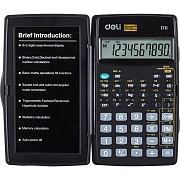 Калькулятор научный Deli E1711, 8-р, 56 функций, бат., 120x72мм, черный