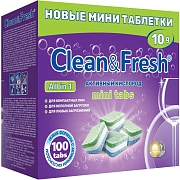 Таблетки для посудомоечных машин 100 шт., CLEAN&FRESH All IN 1 MINI TABS, Cd13100m