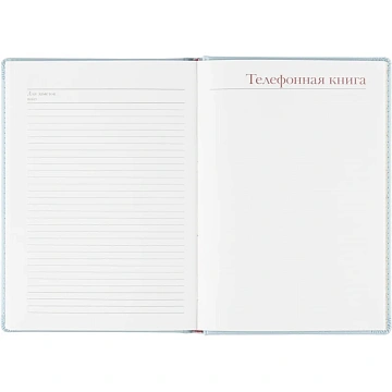 Ежедневник недатированный А5+, 136л, Velvet зефирный голубой 3-115/35