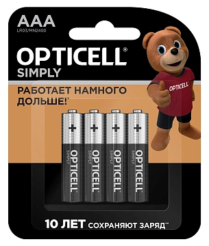 Батарейки Opticell Simply AAA, 4шт