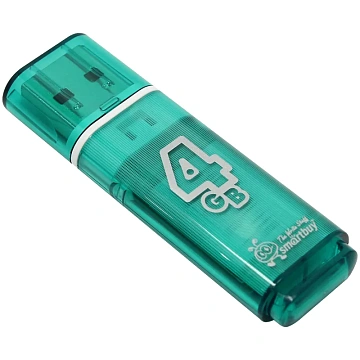 Память Smart Buy 'Glossy'  4GB, USB 2.0 Flash Drive, зеленый