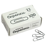 Скрепки Глобус С22-100 металл,без покрытия,22 мм,негофрированные,100 шт/уп