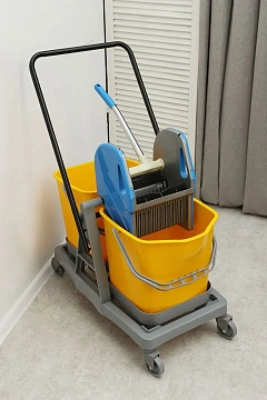 Тележка уборочная Vclean 2х 20л, с отжимом, IN0729