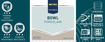 Салатник Metro Professional Ateo 14см, прямоугольный, 6шт/уп