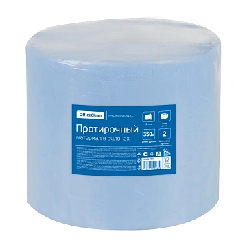 Протирочная бумага Officeclean W1 24х35см, синий, 2 слоя, 350м