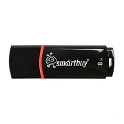 Флеш-диск 8 GB, SMARTBUY Crown, USB 2.0, черный, SB8GBCRW-K