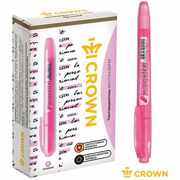 Текстовыделитель Crown 'Multi Hi-Lighter' розовый, 1-4мм