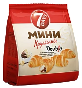 Мини-круассаны 7 Days Double c двойным кремом какао и ваниль, 265г