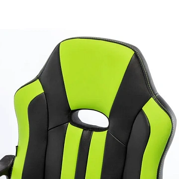 Кресло компьютерное BRABIX 'Stripe GM-202', экокожа, черное/зеленое, 532511