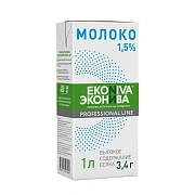 Молоко Эконива Professional Line 1.5%, 1л, ультрапастеризованное