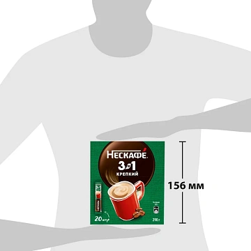 Кофе Nescafe 3 в 1 крепкий раств., шоу-бокс, 20штx14,5г