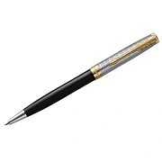 Ручка шариковая Parker 'Sonnet Premium Metal&Black GT' черная, 1,0мм, поворот., подарочная упаковка