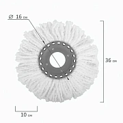 Насадка МОП круглая для швабры из набора для уборки, крепление кольцо, микрофибра, d-16 см, LAIMA, 6