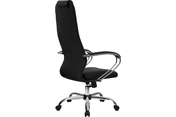 Кресло офисное Метта SU-B-10, ткань-сетка, черная, крестовина хром