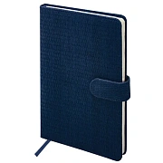 Еженедельник датированный 2026 А5 145х215 мм, BRAUBERG 'Augustus', под кожу, темно-синий, 117164