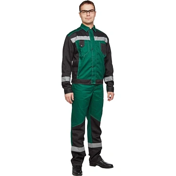 Костюм летний муж л21-КПК зел/чер(р.64-66) 182-188 (серия Л)