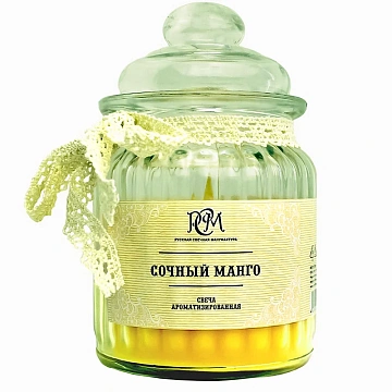 Свеча РСМ манго в банке с крышкой 45 часов