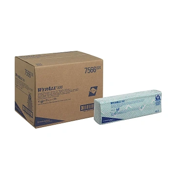 Протирочные салфетки Kimberly-Clark WypAll Х80 7566, листовые, 25шт, 1 слой, зеленые