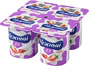 Продукт йогуртный Нежный с клубникой 5%, 100г