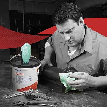 Протирочные салфетки Kimberly-Clark WypAll 7775, в ведре, 90шт, зеленые