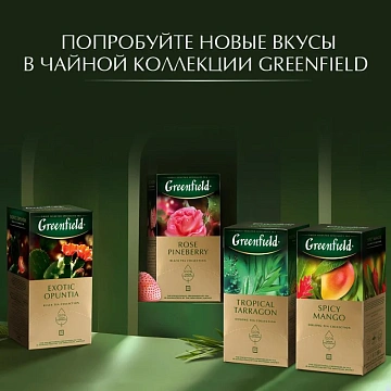 Чай GREENFIELD 'Grand Fruit' черный с гранатом, гибискусом, розмарином, 25 пакетиков в конвертах по