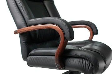 Кресло руководителя Бюрократ T-9925WALNUT черный кожа крестов. металл/дерево
