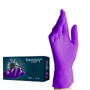 Перчатки нитриловые Benovy Nitrile Multicolor р.L, фиолетово-голубые, 50 пар